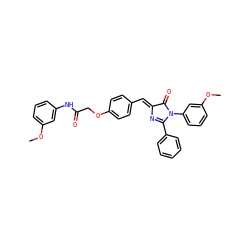 COc1cccc(NC(=O)COc2ccc(/C=C3\N=C(c4ccccc4)N(c4cccc(OC)c4)C3=O)cc2)c1 ZINC000473111312