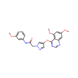 COc1cccc(NC(=O)Cn2cc(Oc3ncnc4cc(OC)cc(OC)c34)cn2)c1 ZINC000073223499