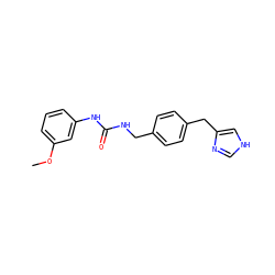 COc1cccc(NC(=O)NCc2ccc(Cc3c[nH]cn3)cc2)c1 ZINC000013439934