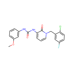 COc1cccc(NC(=O)Nc2cccn(Cc3cc(F)ccc3Cl)c2=O)c1 ZINC000064513826