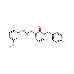 COc1cccc(NC(=O)Nc2cccn(Cc3ccc(F)cc3)c2=O)c1 ZINC000064527928