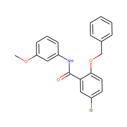 COc1cccc(NC(=O)c2cc(Br)ccc2OCc2ccccc2)c1 ZINC000166297116