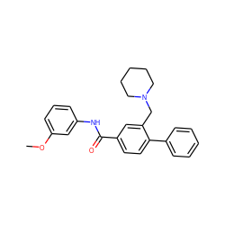 COc1cccc(NC(=O)c2ccc(-c3ccccc3)c(CN3CCCCC3)c2)c1 ZINC000059570640