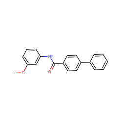 COc1cccc(NC(=O)c2ccc(-c3ccccc3)cc2)c1 ZINC000000125156