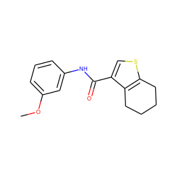 COc1cccc(NC(=O)c2csc3c2CCCC3)c1 ZINC000000608527