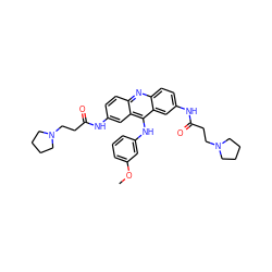 COc1cccc(Nc2c3cc(NC(=O)CCN4CCCC4)ccc3nc3ccc(NC(=O)CCN4CCCC4)cc23)c1 ZINC000027519572