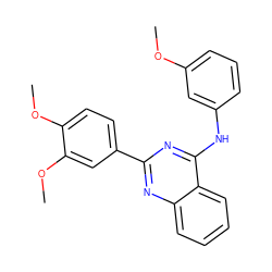 COc1cccc(Nc2nc(-c3ccc(OC)c(OC)c3)nc3ccccc23)c1 ZINC000006720343