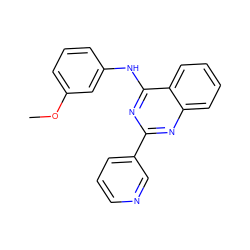 COc1cccc(Nc2nc(-c3cccnc3)nc3ccccc23)c1 ZINC000000285669