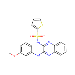 COc1cccc(Nc2nc3ccccc3nc2NS(=O)(=O)c2cccs2)c1 ZINC000003169070