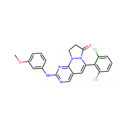 COc1cccc(Nc2ncc3c(n2)N2CCC(=O)N2C(c2c(Cl)cccc2Cl)=C3)c1 ZINC000036187663