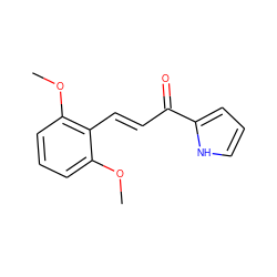 COc1cccc(OC)c1/C=C/C(=O)c1ccc[nH]1 ZINC000098084201