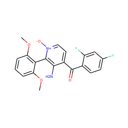 COc1cccc(OC)c1-c1c(N)c(C(=O)c2ccc(F)cc2F)cc[n+]1[O-] ZINC000043018853