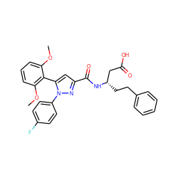 COc1cccc(OC)c1-c1cc(C(=O)N[C@@H](CCc2ccccc2)CC(=O)O)nn1-c1ccc(F)cc1 ZINC000653887785