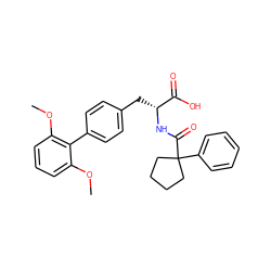 COc1cccc(OC)c1-c1ccc(C[C@@H](NC(=O)C2(c3ccccc3)CCCC2)C(=O)O)cc1 ZINC000026285041