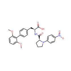 COc1cccc(OC)c1-c1ccc(C[C@H](NC(=O)[C@@H]2CCCN2c2ccc([N+](=O)[O-])cc2)C(=O)O)cc1 ZINC000026282208