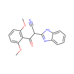 COc1cccc(OC)c1C(=O)C(C#N)c1nc2ccccc2[nH]1 ZINC000101875723