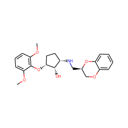 COc1cccc(OC)c1O[C@@H]1CC[C@H](NC[C@@H]2COc3ccccc3O2)[C@@H]1O ZINC000027423308