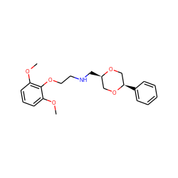 COc1cccc(OC)c1OCCNC[C@@H]1CO[C@H](c2ccccc2)CO1 ZINC000040950881