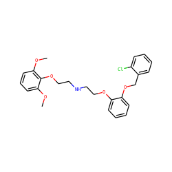 COc1cccc(OC)c1OCCNCCOc1ccccc1OCc1ccccc1Cl ZINC000013676636