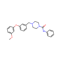 COc1cccc(Oc2cccc(CN3CCN(C(=O)Nc4ccccc4)CC3)c2)c1 ZINC000200261664