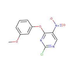 COc1cccc(Oc2nc(Cl)ncc2[N+](=O)[O-])c1 ZINC000234990197