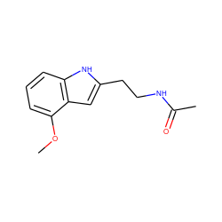 COc1cccc2[nH]c(CCNC(C)=O)cc12 ZINC000013781137