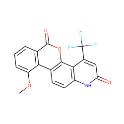 COc1cccc2c(=O)oc3c(ccc4[nH]c(=O)cc(C(F)(F)F)c43)c12 ZINC000029042955