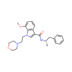 COc1cccc2c(C(=O)N[C@@H](C)Cc3ccccc3)cn(CCN3CCOCC3)c12 ZINC000013817353