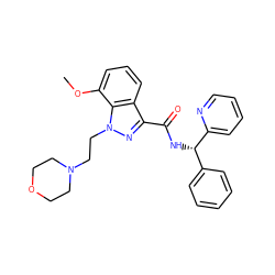 COc1cccc2c(C(=O)N[C@@H](c3ccccc3)c3ccccn3)nn(CCN3CCOCC3)c12 ZINC000013519837