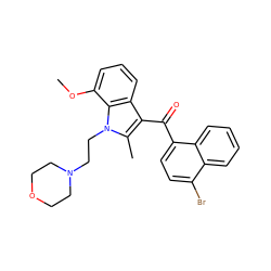 COc1cccc2c(C(=O)c3ccc(Br)c4ccccc34)c(C)n(CCN3CCOCC3)c12 ZINC000034026362