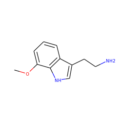 COc1cccc2c(CCN)c[nH]c12 ZINC000000052443