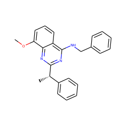 COc1cccc2c(NCc3ccccc3)nc([C@@H](C)c3ccccc3)nc12 ZINC000219017008