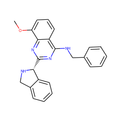 COc1cccc2c(NCc3ccccc3)nc([C@H]3NCc4ccccc43)nc12 ZINC000208177790