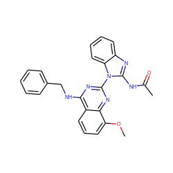 COc1cccc2c(NCc3ccccc3)nc(-n3c(NC(C)=O)nc4ccccc43)nc12 ZINC000219015359