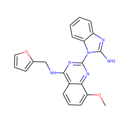 COc1cccc2c(NCc3ccco3)nc(-n3c(N)nc4ccccc43)nc12 ZINC000261116962