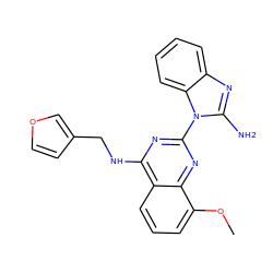 COc1cccc2c(NCc3ccoc3)nc(-n3c(N)nc4ccccc43)nc12 ZINC000219008708