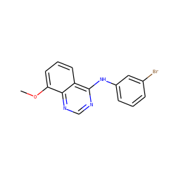 COc1cccc2c(Nc3cccc(Br)c3)ncnc12 ZINC000003815286
