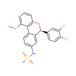 COc1cccc2c1-c1ccc(NS(C)(=O)=O)cc1[C@H](c1ccc(Cl)c(Cl)c1)O2 ZINC000026187511