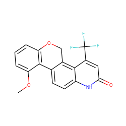 COc1cccc2c1-c1ccc3[nH]c(=O)cc(C(F)(F)F)c3c1CO2 ZINC000029043139