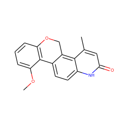 COc1cccc2c1-c1ccc3[nH]c(=O)cc(C)c3c1CO2 ZINC000029043409