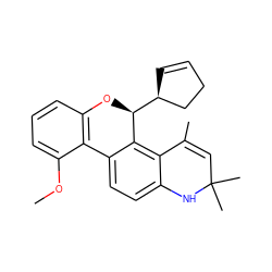 COc1cccc2c1-c1ccc3c(c1[C@H]([C@H]1C=CCC1)O2)C(C)=CC(C)(C)N3 ZINC000029409618