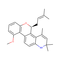 COc1cccc2c1-c1ccc3c(c1[C@H](CC=C(C)C)O2)C(C)=CC(C)(C)N3 ZINC000029462291