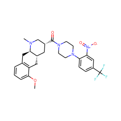 COc1cccc2c1C[C@H]1C[C@@H](C(=O)N3CCN(c4ccc(C(F)(F)F)cc4[N+](=O)[O-])CC3)CN(C)[C@@H]1C2 ZINC000028950396