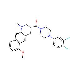 COc1cccc2c1C[C@H]1C[C@@H](C(=O)N3CCN(c4ccc(F)c(F)c4)CC3)CN(C)[C@@H]1C2 ZINC000028950391