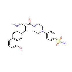 COc1cccc2c1C[C@H]1C[C@@H](C(=O)N3CCN(c4ccc(S(N)(=O)=O)cc4)CC3)CN(C)[C@@H]1C2 ZINC000028950387