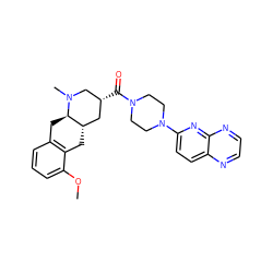 COc1cccc2c1C[C@H]1C[C@@H](C(=O)N3CCN(c4ccc5nccnc5n4)CC3)CN(C)[C@@H]1C2 ZINC000028950338