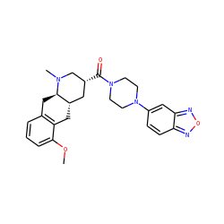 COc1cccc2c1C[C@H]1C[C@@H](C(=O)N3CCN(c4ccc5nonc5c4)CC3)CN(C)[C@@H]1C2 ZINC000028950344