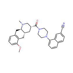 COc1cccc2c1C[C@H]1C[C@@H](C(=O)N3CCN(c4cccc5ccc(C#N)cc45)CC3)CN(C)[C@@H]1C2 ZINC000028950332