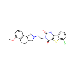 COc1cccc2c1CC[C@H]1CN(CCn3c(=O)[nH]c4c(sc5c(Cl)cccc54)c3=O)C[C@@H]21 ZINC000013807889