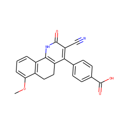 COc1cccc2c1CCc1c-2[nH]c(=O)c(C#N)c1-c1ccc(C(=O)O)cc1 ZINC000299861686